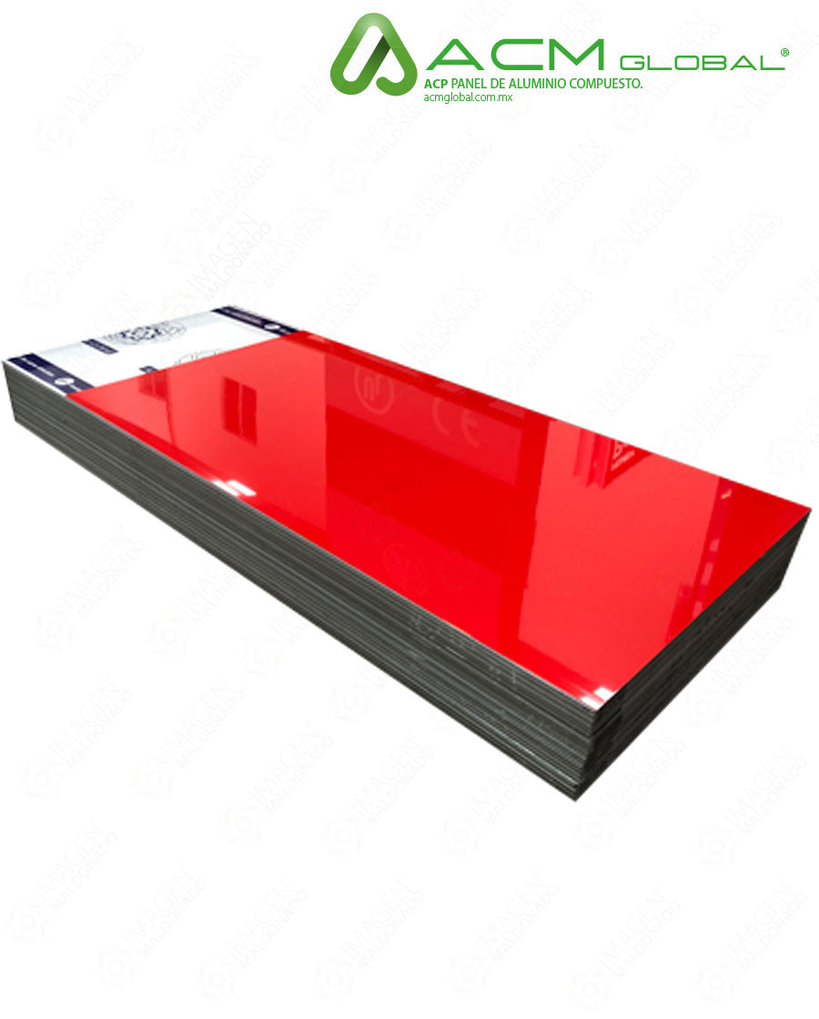 ALB634RED HOJA PANEL ALUMINIO GLOSSY RED (ROJO BRILLANTE) 4MM